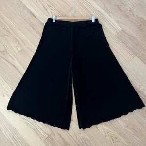 Chico's Travelers Womens Pants Black Wide Leg Pull-On Stretch Knit Flowy Sz 2/12